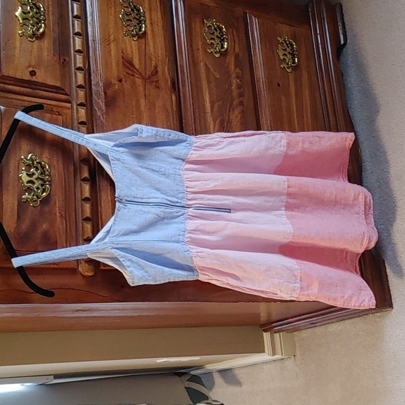 💚🌸Host Pick🌸Fun & Flirty Linen Pastel Colour Block Dress Size Medium - Picture 2 of 7